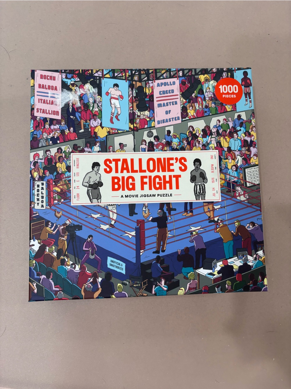 Stallone's Big Fight Movie Jigsaw Puzzle - Colorful Arena Illustration